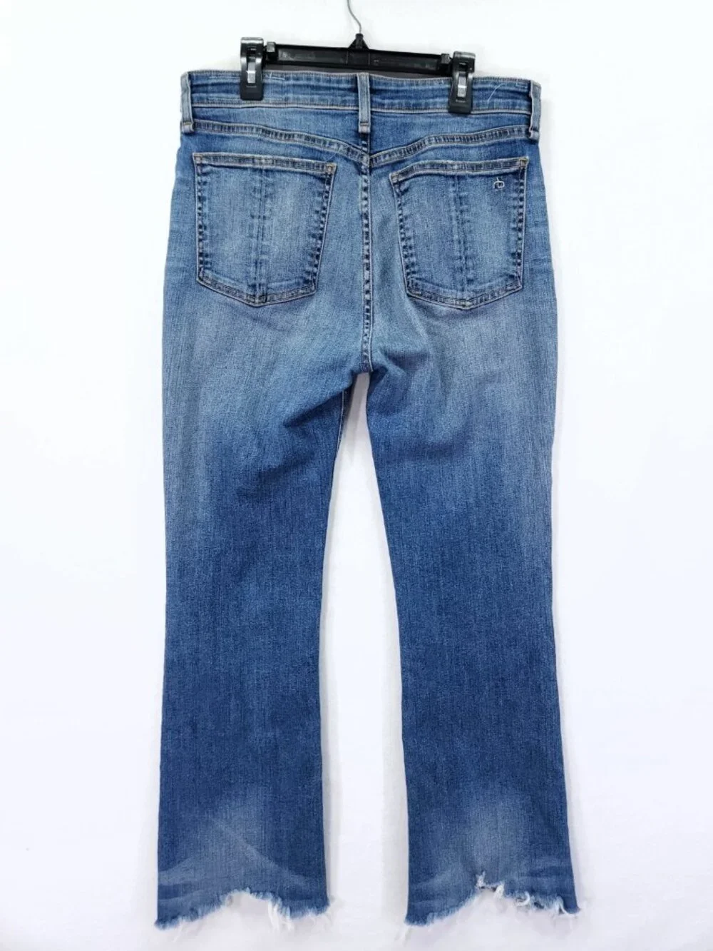 Rag & Bone Frayed Crop Distressed Hem Straight Jeans Size 29 (Actual 31x27)